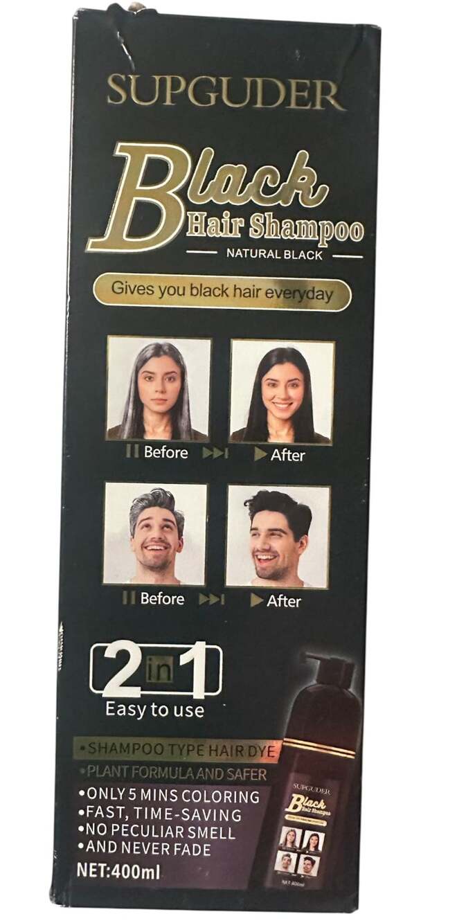 SUPGUDER Black Hair Shampoo 400ml Natural Black